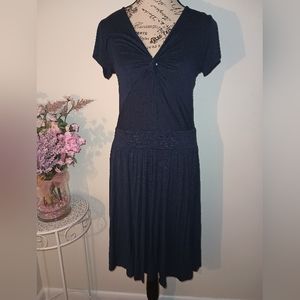 Women's Anthropologie Dolan T Shirt Navy Blue Ataya Jersey Dress Size Large